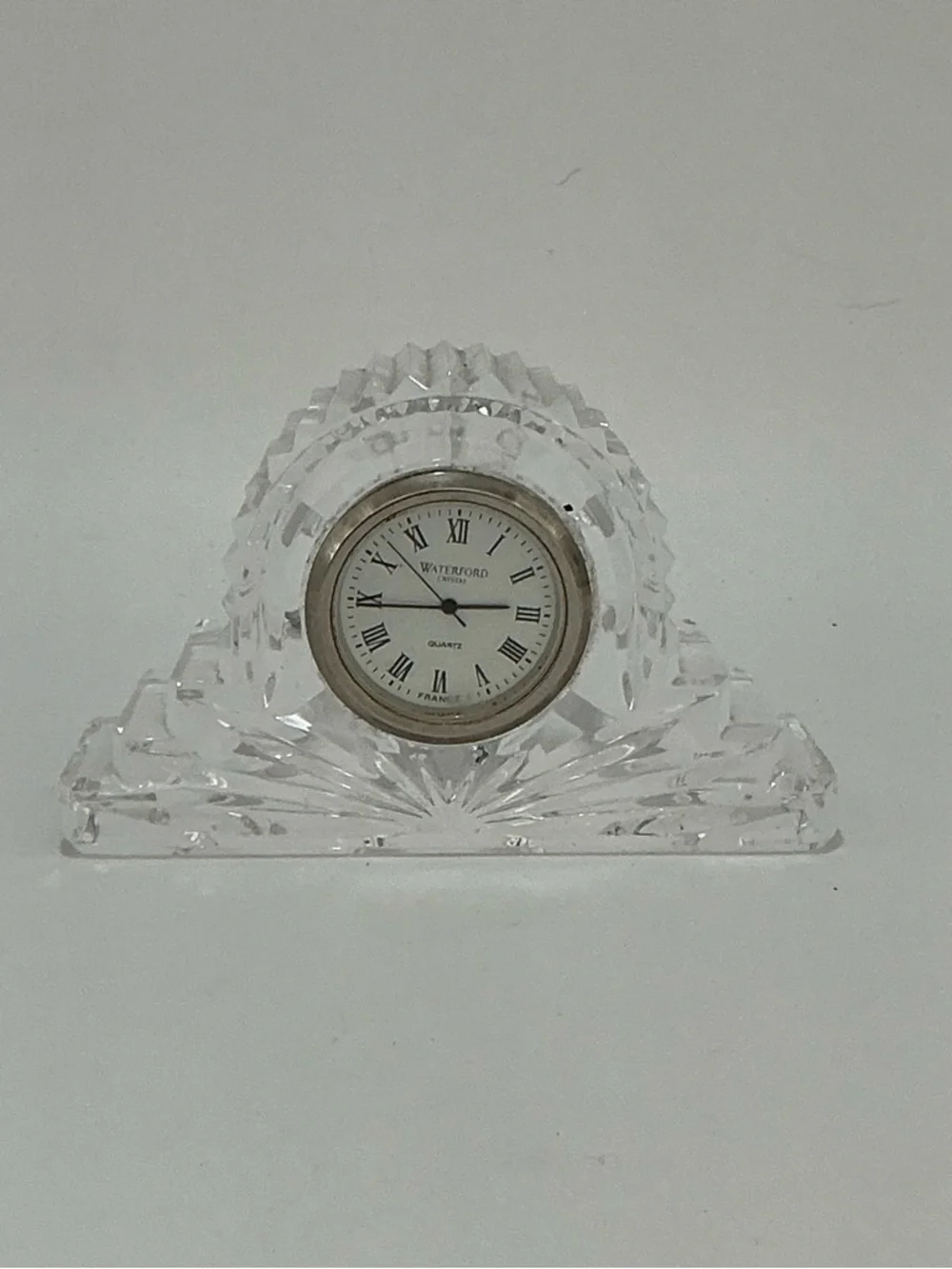 Waterford Clear Crystal Desk Clock with Roman Dial